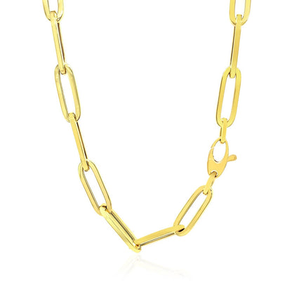 14K Yellow Gold Wide Paperclip Chain (6.1mm) by Bids.com