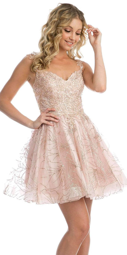 Juliet 838 Homecoming Short Dress Applique and Glitter by DiscountDressShop