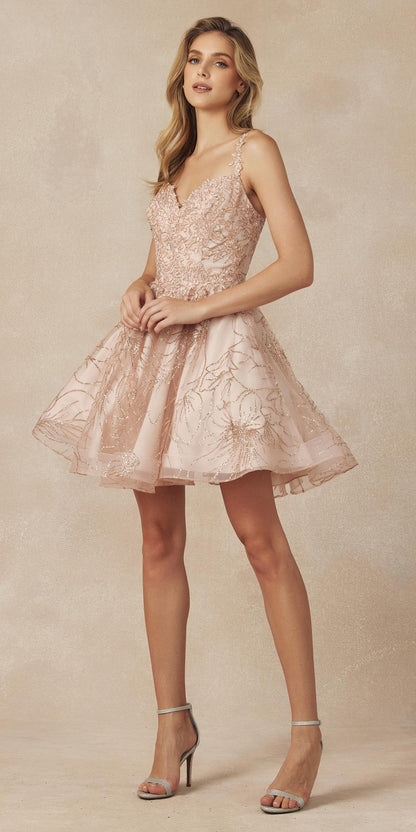 Juliet 838 Homecoming Short Dress Applique and Glitter by DiscountDressShop
