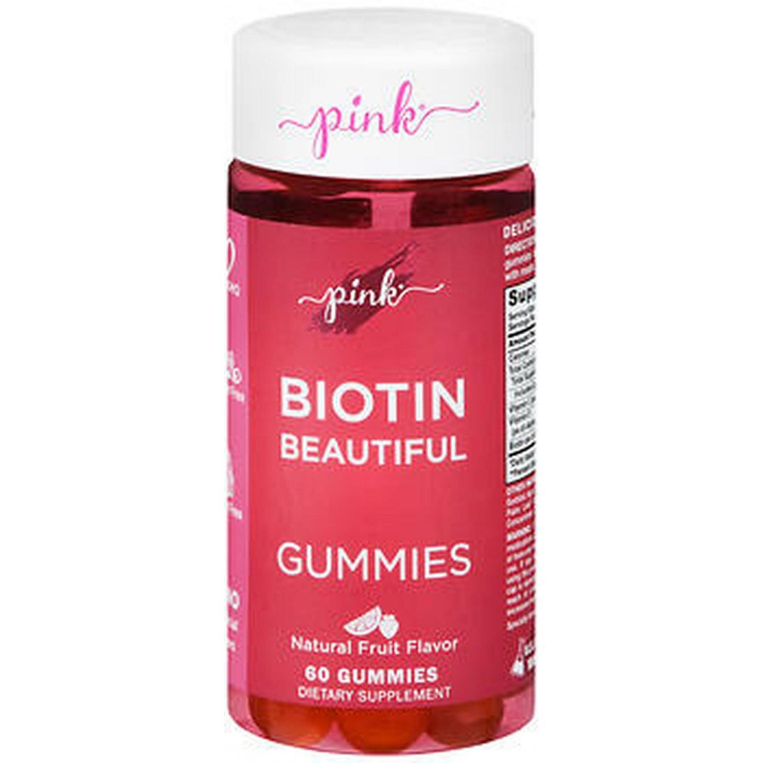 Pink Vitamins Biotin Beautiful Gummies - Natural Fruit - 60ct by Pasteur Pharmacy