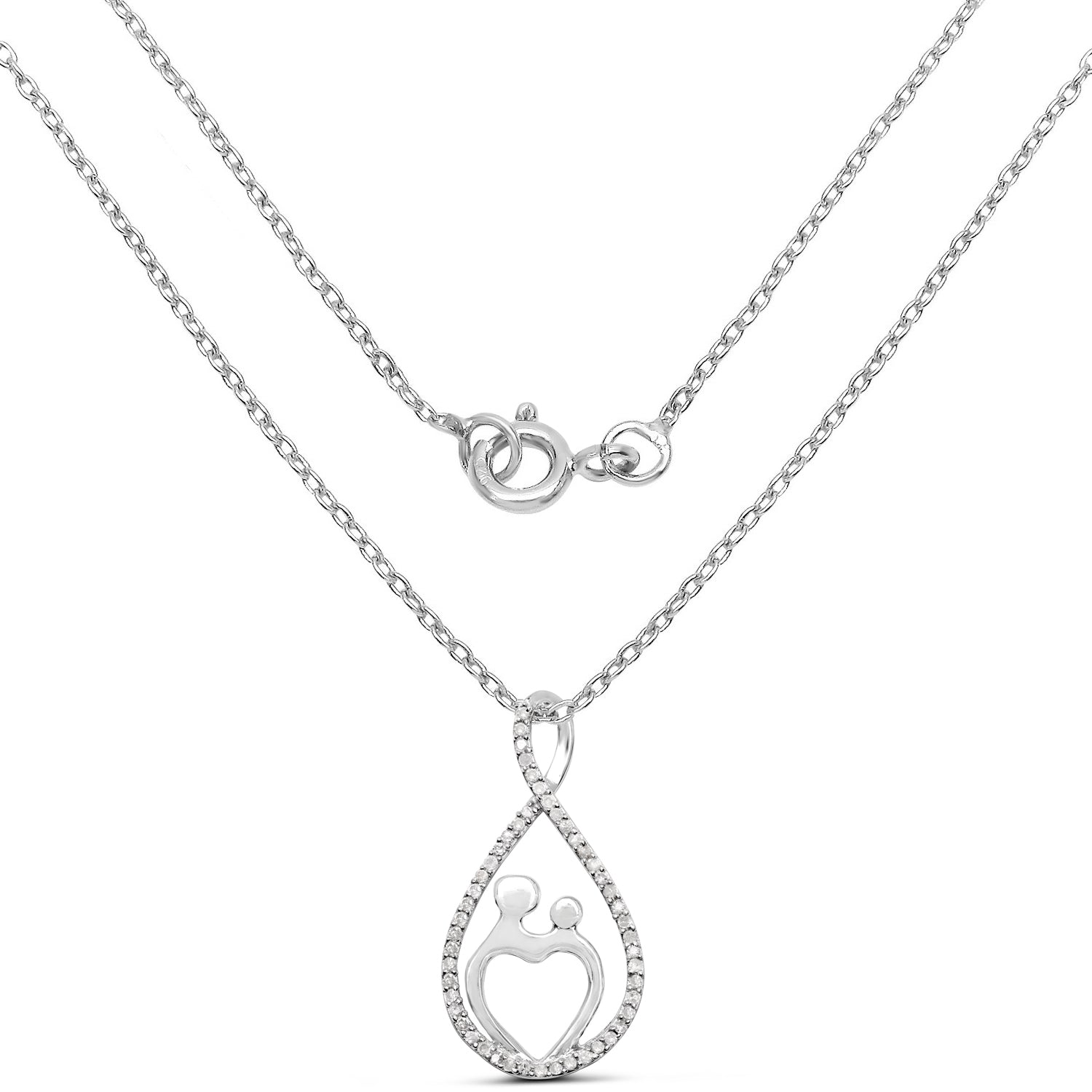 0.34 Carat Genuine White Diamond .925 Sterling Silver Pendant  DestGlow