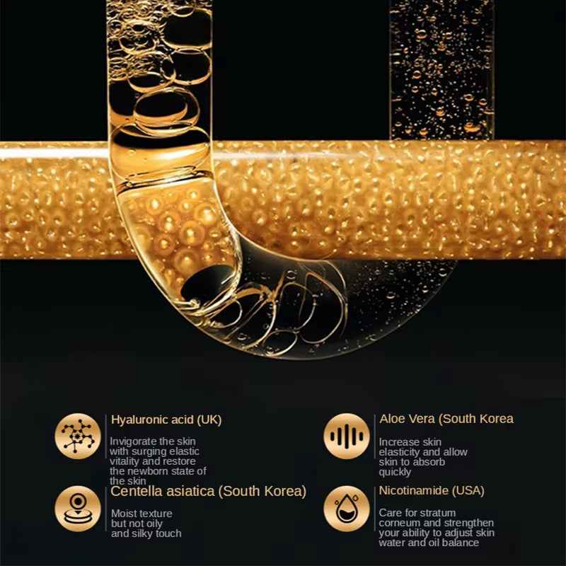 Women 24K Gold Skin Care Set 9PCS with Box Face Toner Essence Cream Nicotinamide Anti-Aging Wrinkles Serum Facial Cleanser Kit