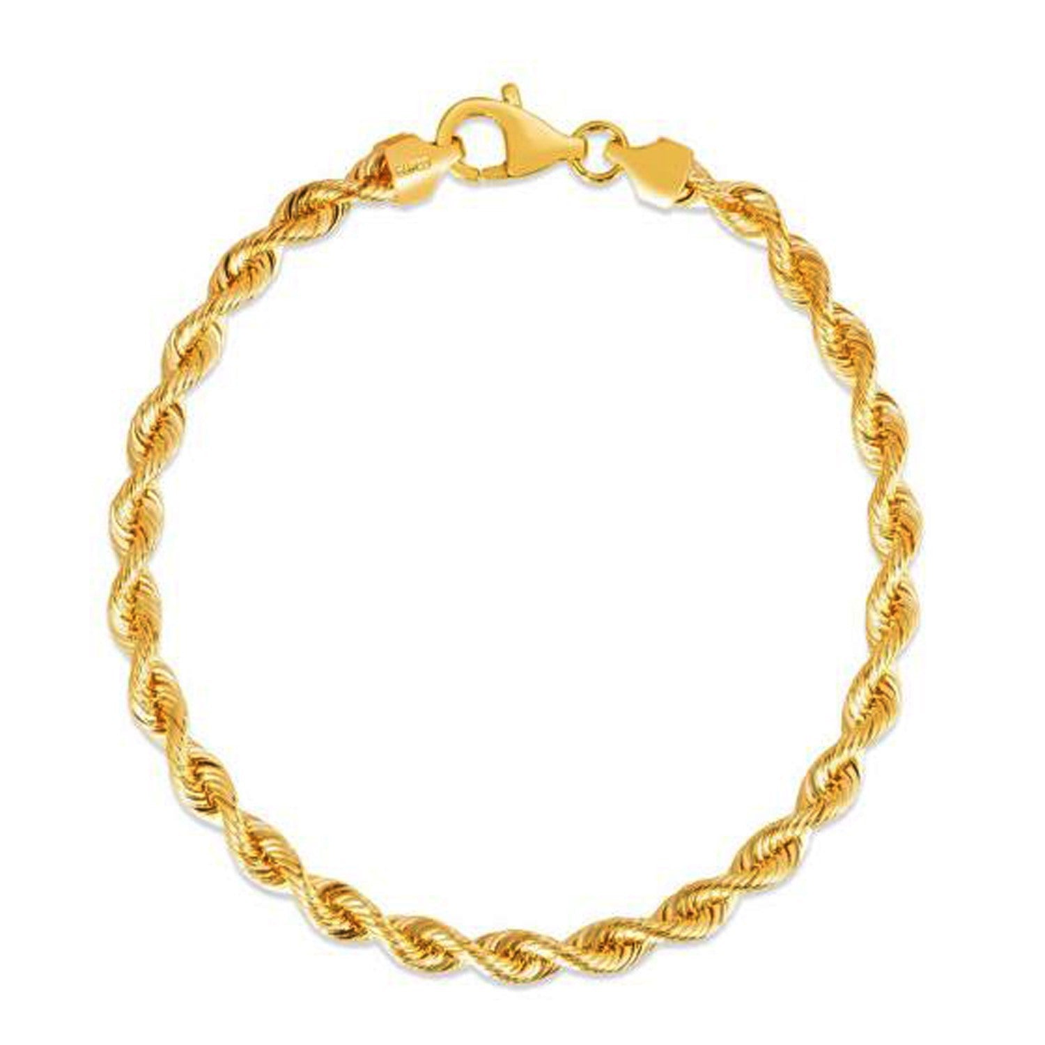 Silk Rope Chain Bracelet in 14k Yellow Gold (4.30 mm) by Bids.com