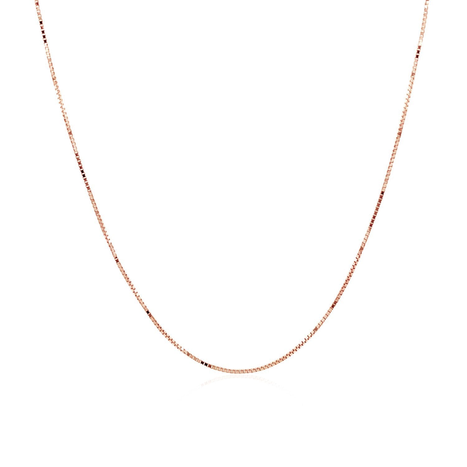 14k Rose Gold Classic Box Chain 0.6mm by Bids.com