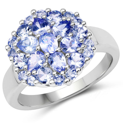 2.03 Carat Genuine Tanzanite .925 Sterling Silver Ring by Bids.com