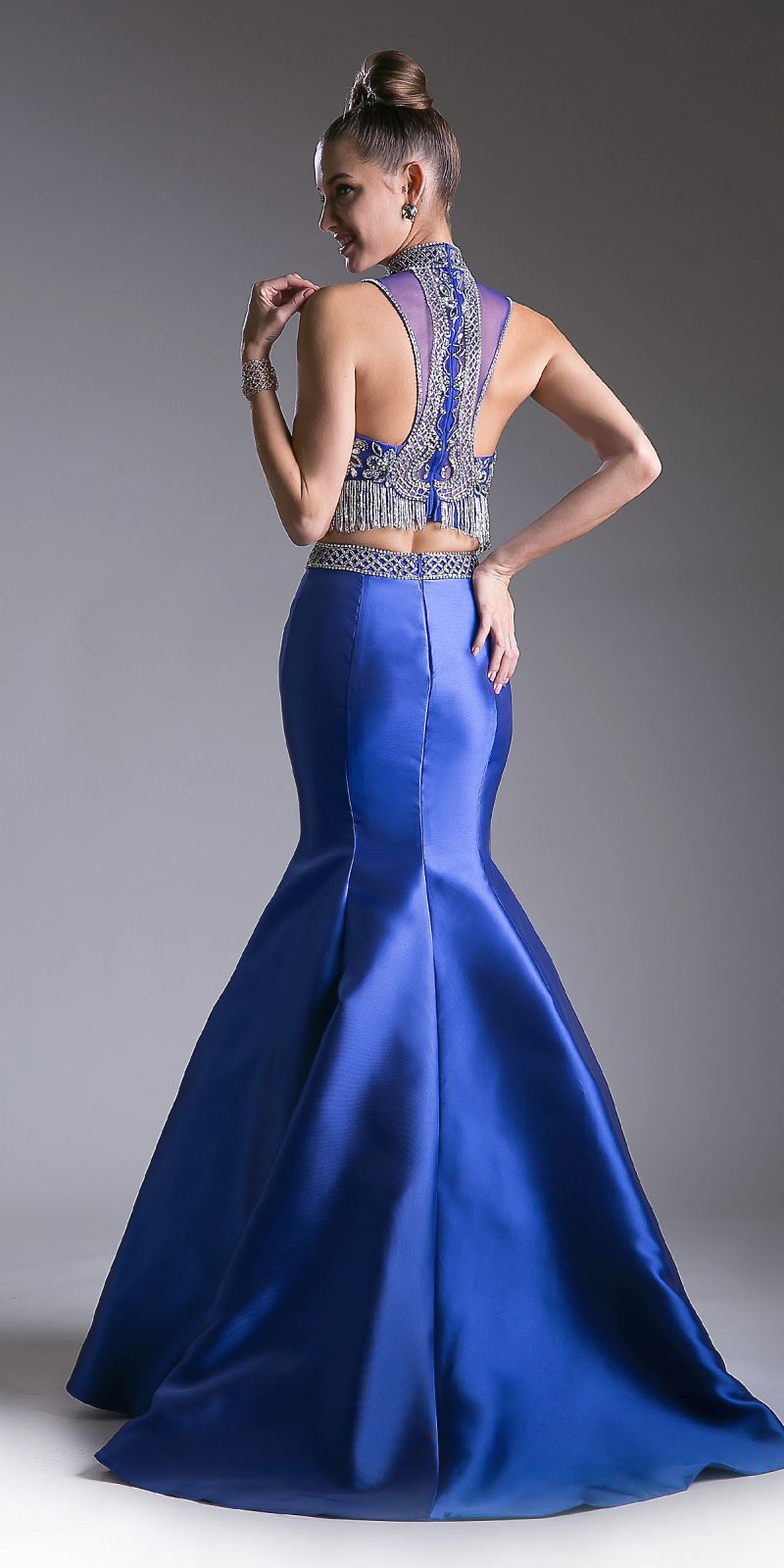 Cinderella Divine 84016 Beaded Bodice 2 Piece Mermaid Gown T-Back by DiscountDressShop