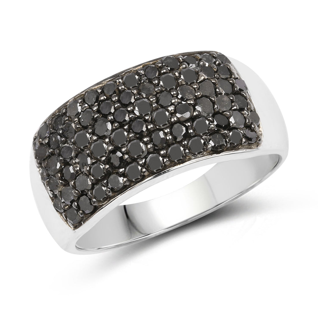 1.21 Carat Genuine Black Diamond .925 Sterling Silver Ring by Bids.com