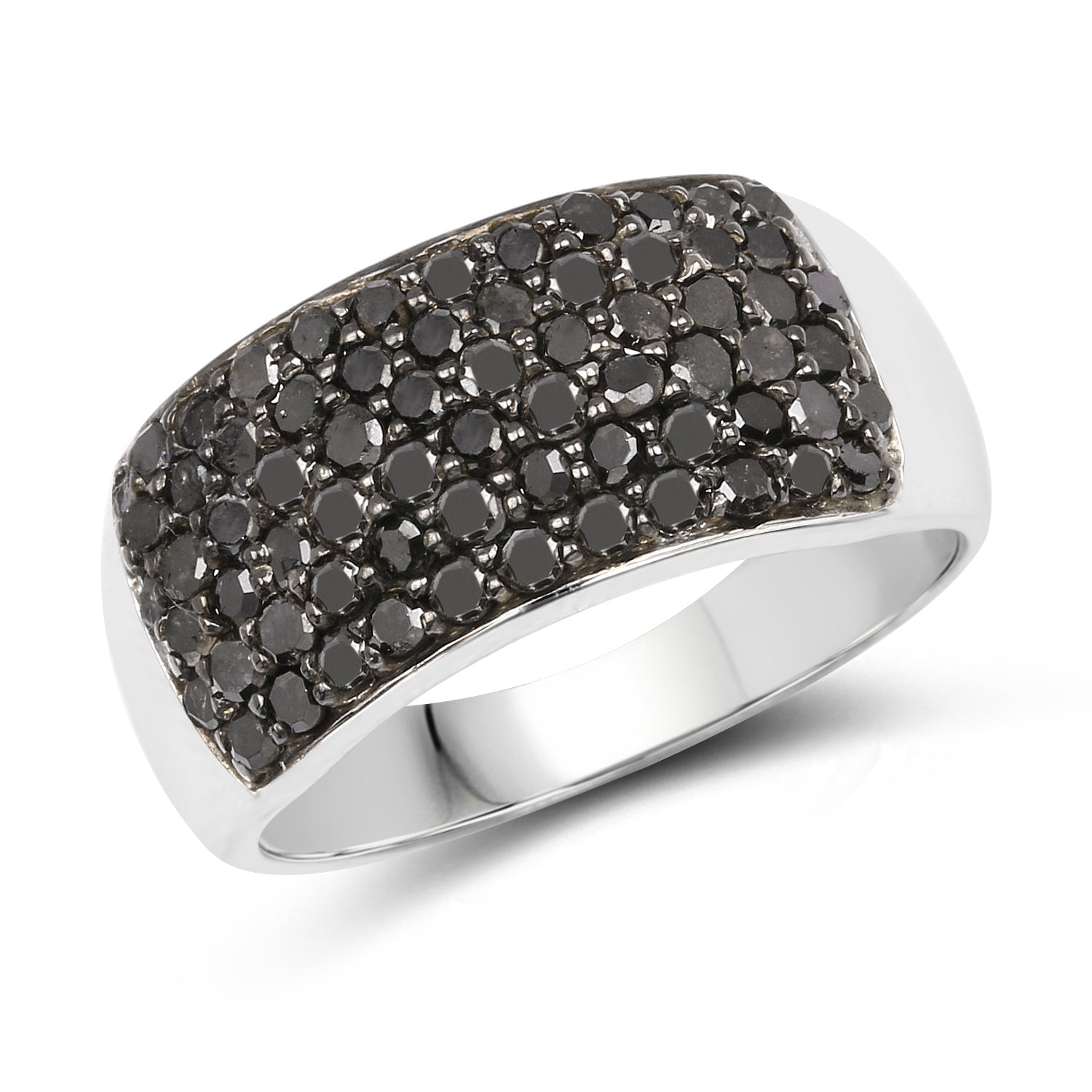 1.21 Carat Genuine Black Diamond .925 Sterling Silver Ring by Bids.com