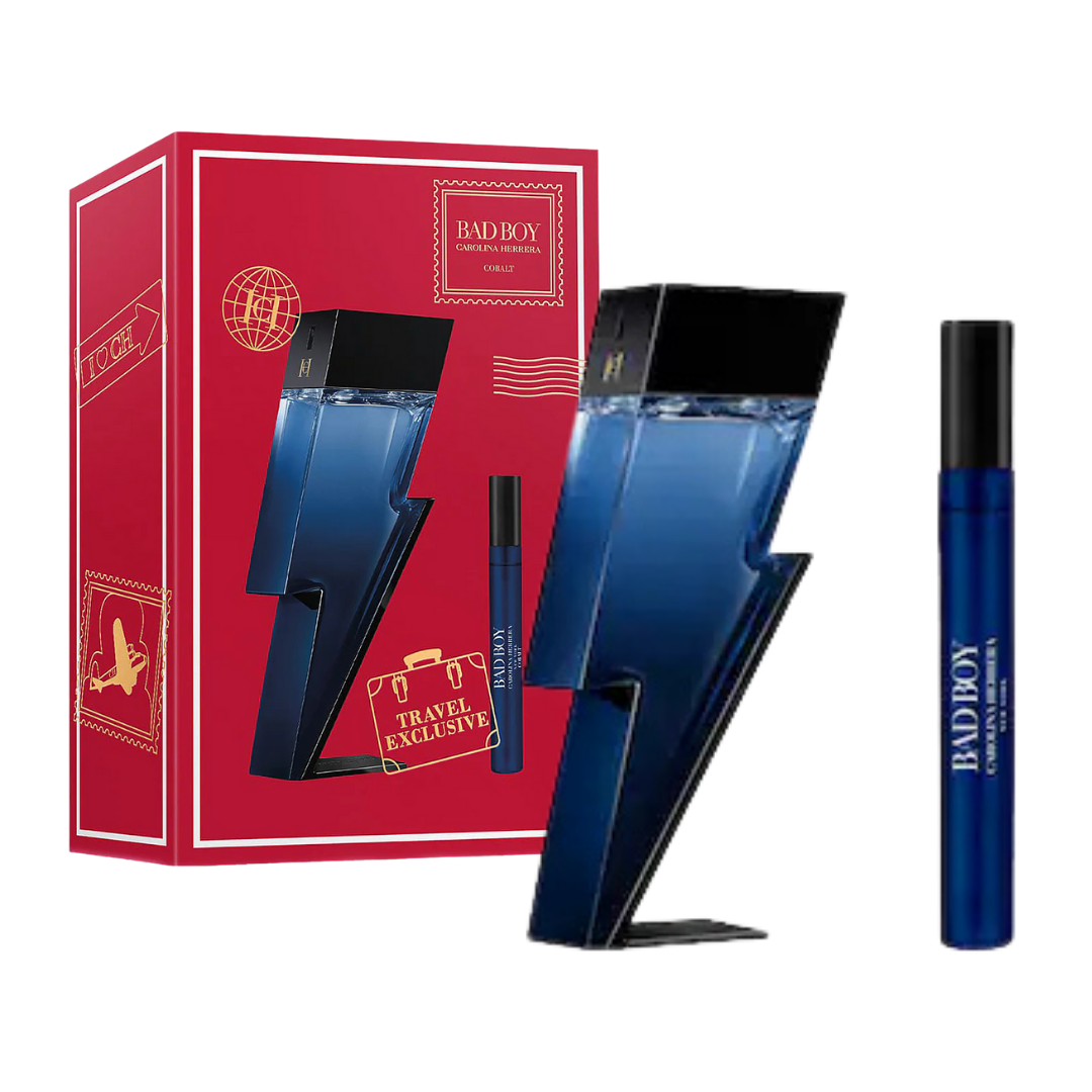 Carolina Herrera Bad Boy Cobalt Travel Exclusive Gift Set for Men (100ml + 10ml) by Farmacias Savia