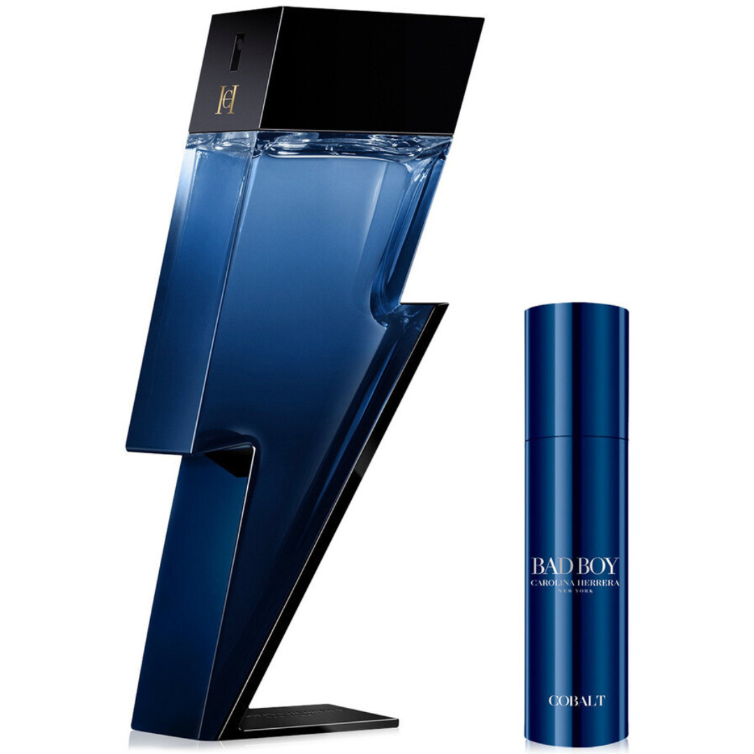 Carolina Herrera Bad Boy Cobalt Eau de Parfum Men Gift Set (3.4oz + 0.34oz) by Farmacias Savia