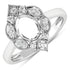 0.20 Carat Genuine White Diamond 14K White Gold Semi Mount Ring - holds 8x6mm Oval Gemstone by Bids.com