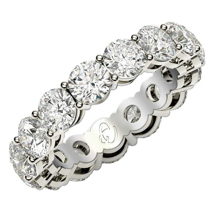Round Cut Lab Grown Diamond Eternity Ring in 14k White Gold (5 cttw FG/VS2)  DestGlow