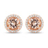 1.60 Carat Genuine Morganite and White Diamond 14K Rose Gold Earrings  DestGlow