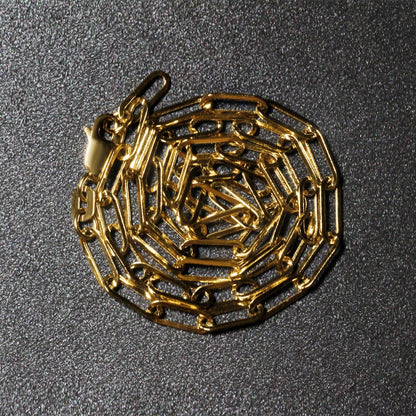 14K Yellow Gold Wide Paperclip Chain (3.3mm) by Bids.com