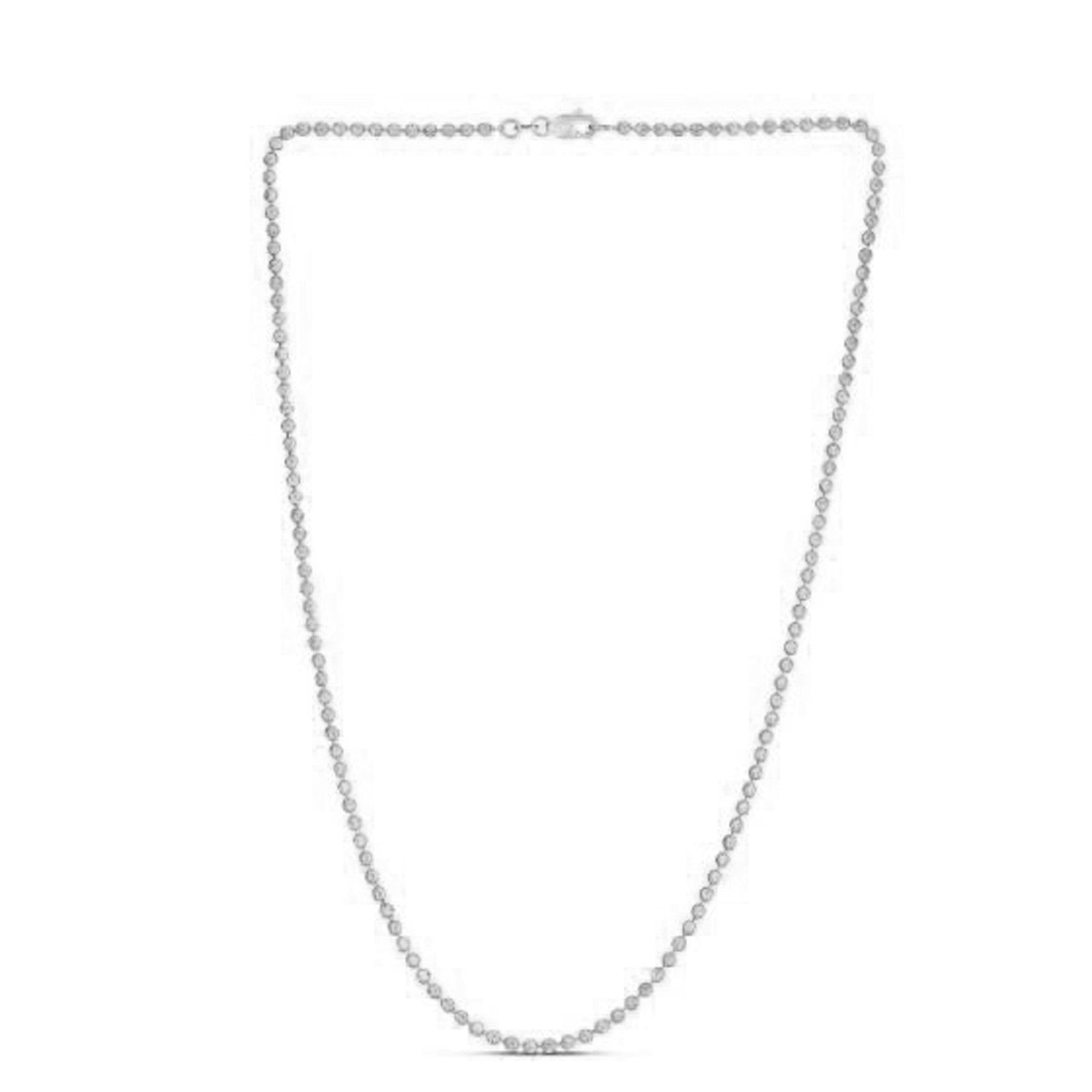 Moon Cut Bead Chain in 14k White Gold (2.50 mm) by Bids.com