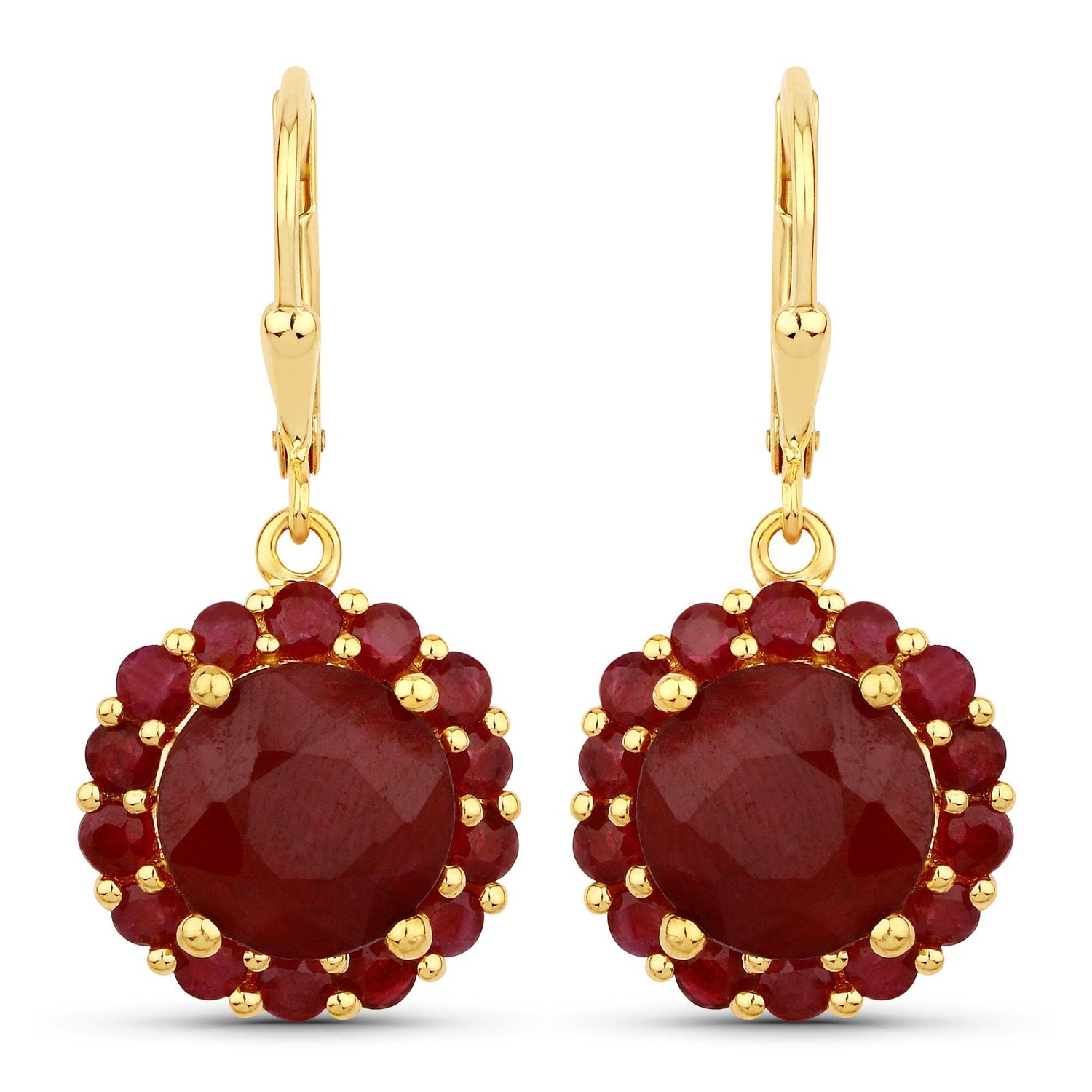 11.37 Carat Dyed Ruby and Ruby .925 Sterling Silver Earrings  DestGlow