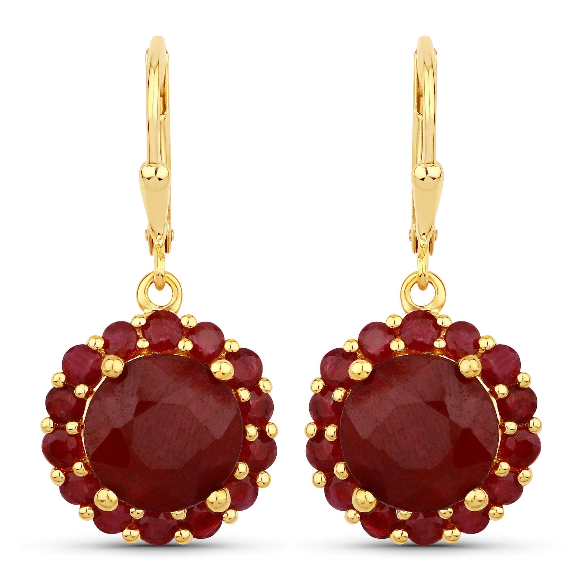 11.37 Carat Dyed Ruby and Ruby .925 Sterling Silver Earrings  DestGlow