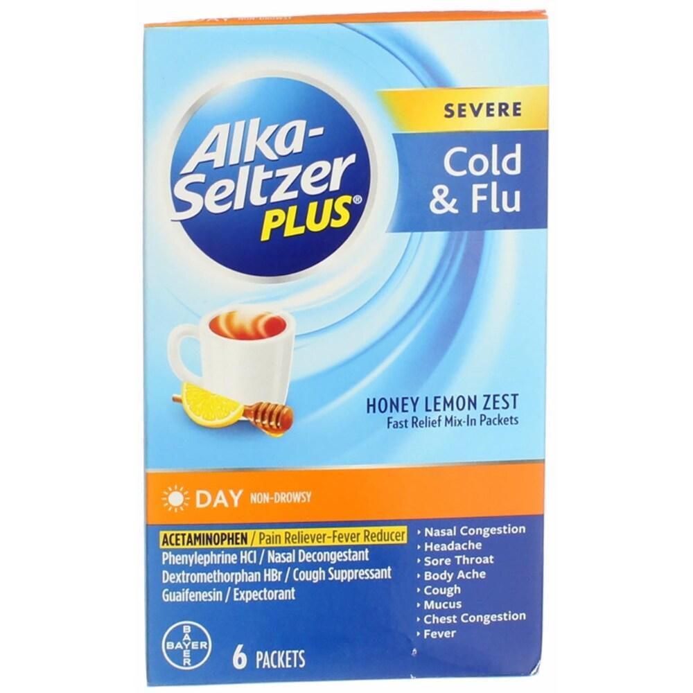 Alka-Seltzer Plus Cold &amp; Flu Day Powder Packets, Honey Lemon Zest by Pasteur Pharmacy