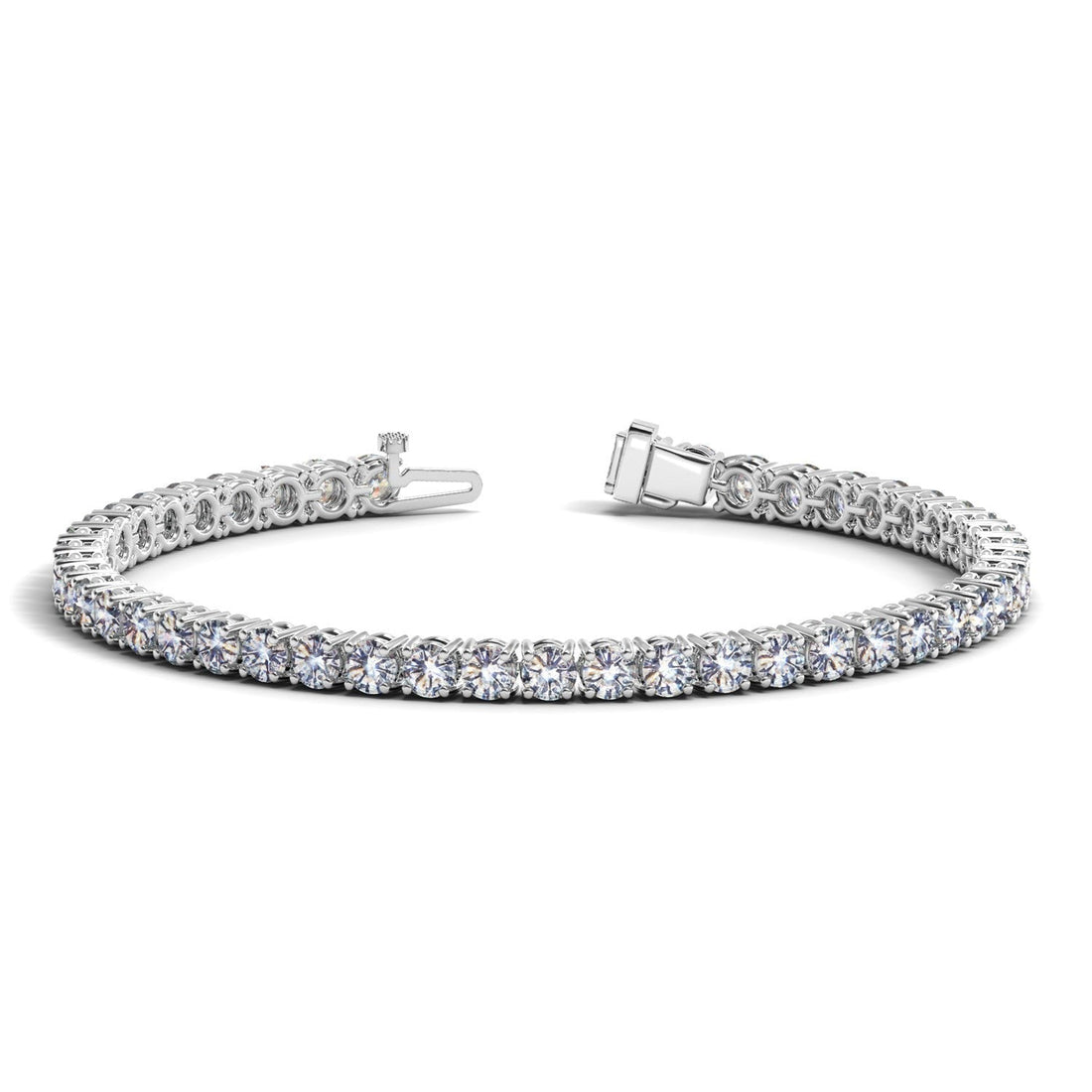 Lab Grown Round Diamond Tennis Bracelet in 14k White Gold (10 cctw F/G  VS2/SI1)  DestGlow