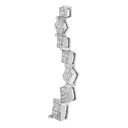 10K White Gold 1 cttw Diamond Snake Curved Pendant Necklace (H-I, I1-I2) by Bids.com