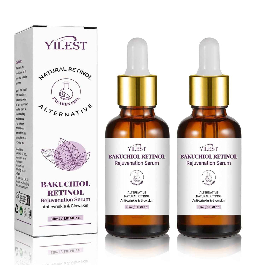 2PCS Bakuchiol Retinol Serum Retinol Rejuvenation Serum, Retinol Serum for Wrinkles Retinol Serum Face Serum for All Skin, Retinol Serum Wrinkles for Man&amp;Women