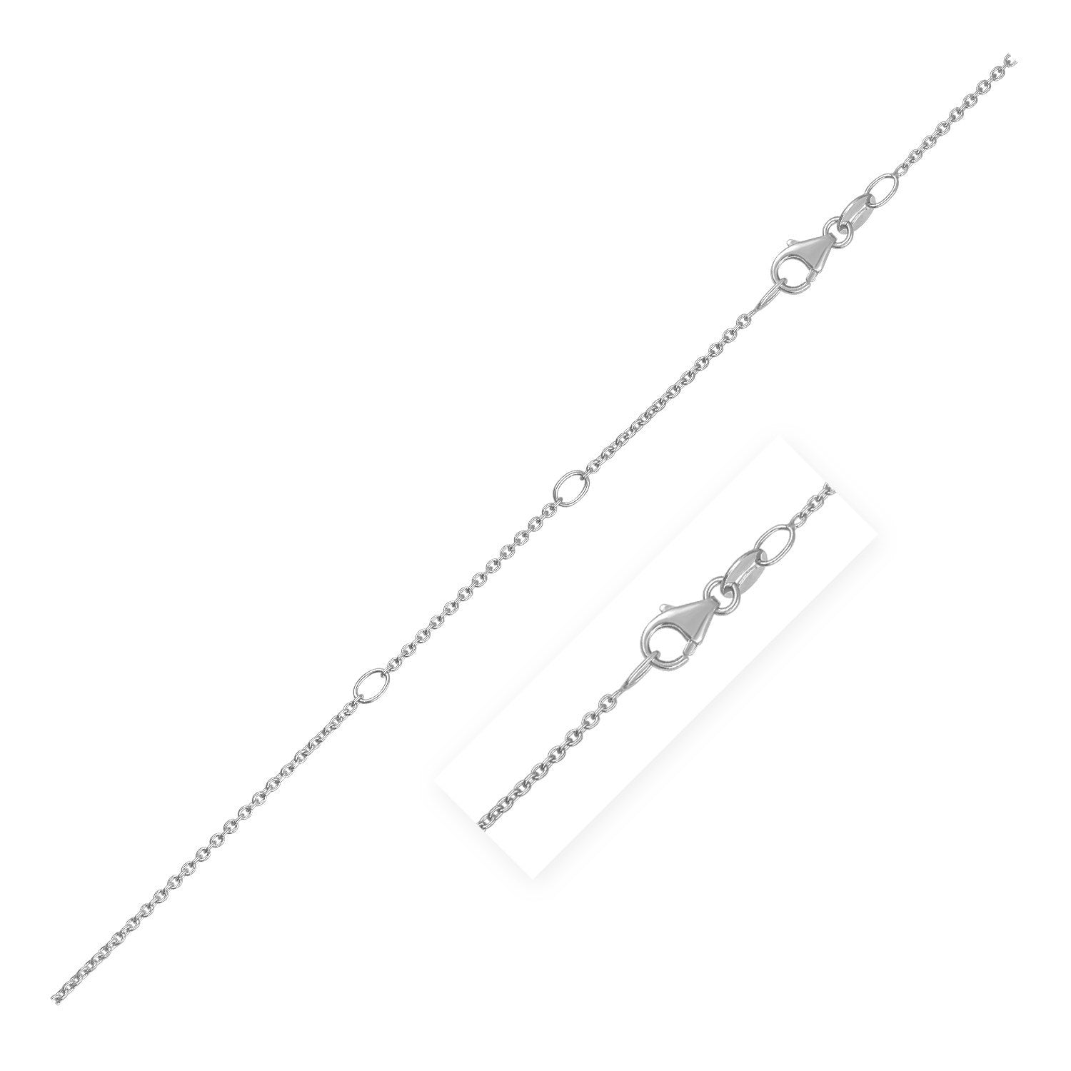 Double Extendable Diamond Cut Cable Chain in 14k White Gold (1.4mm)  DestGlow