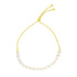 14k Yellow Gold Adjustable Friendship Bracelet with Pearls  DestGlow