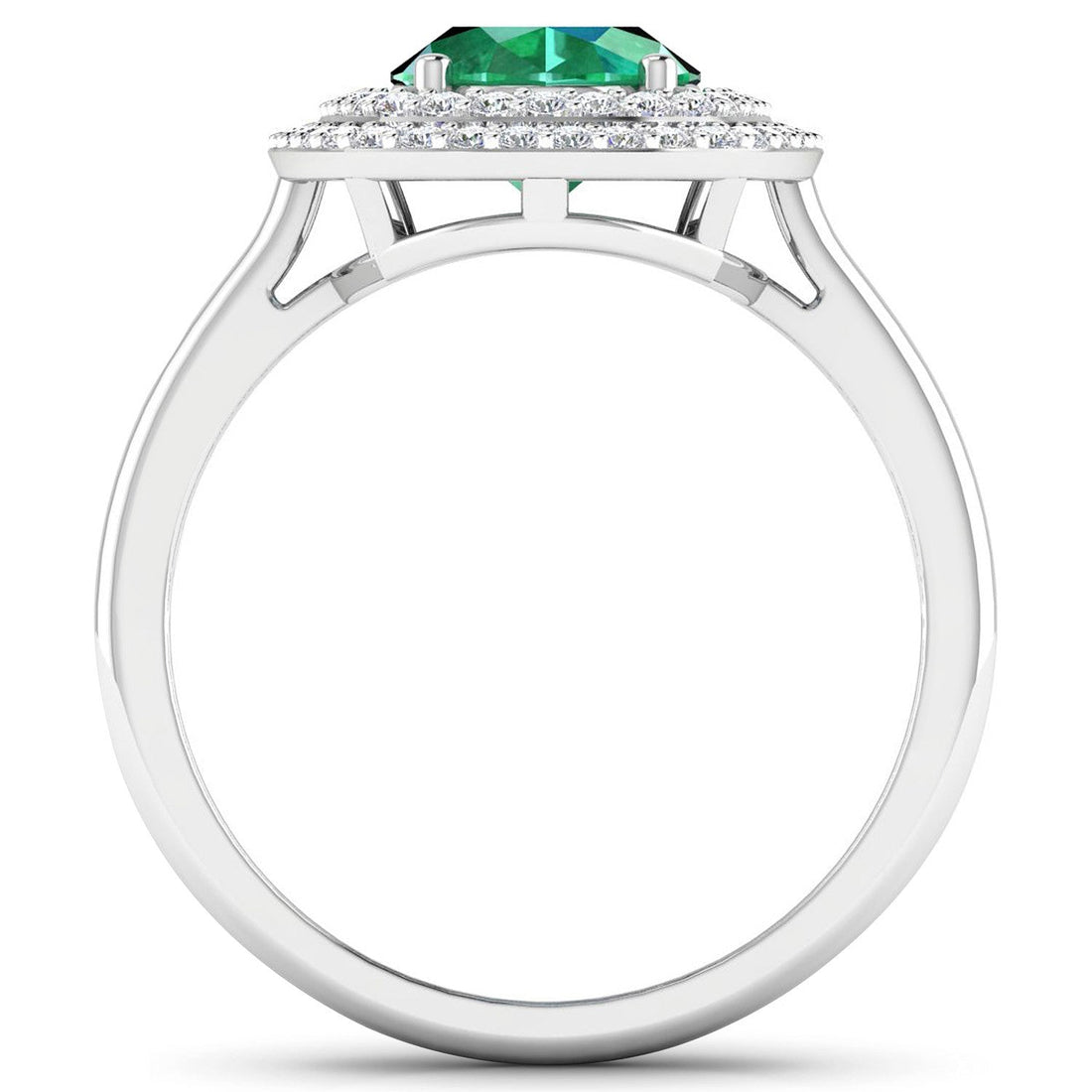 1.97 Carat Genuine Zambian Emerald and White Diamond 14K White Gold Ring by Bids.com