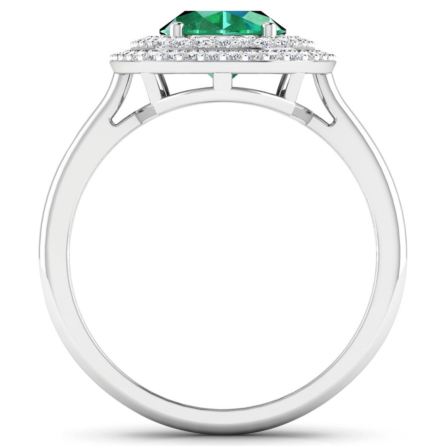 1.97 Carat Genuine Zambian Emerald and White Diamond 14K White Gold Ring by Bids.com