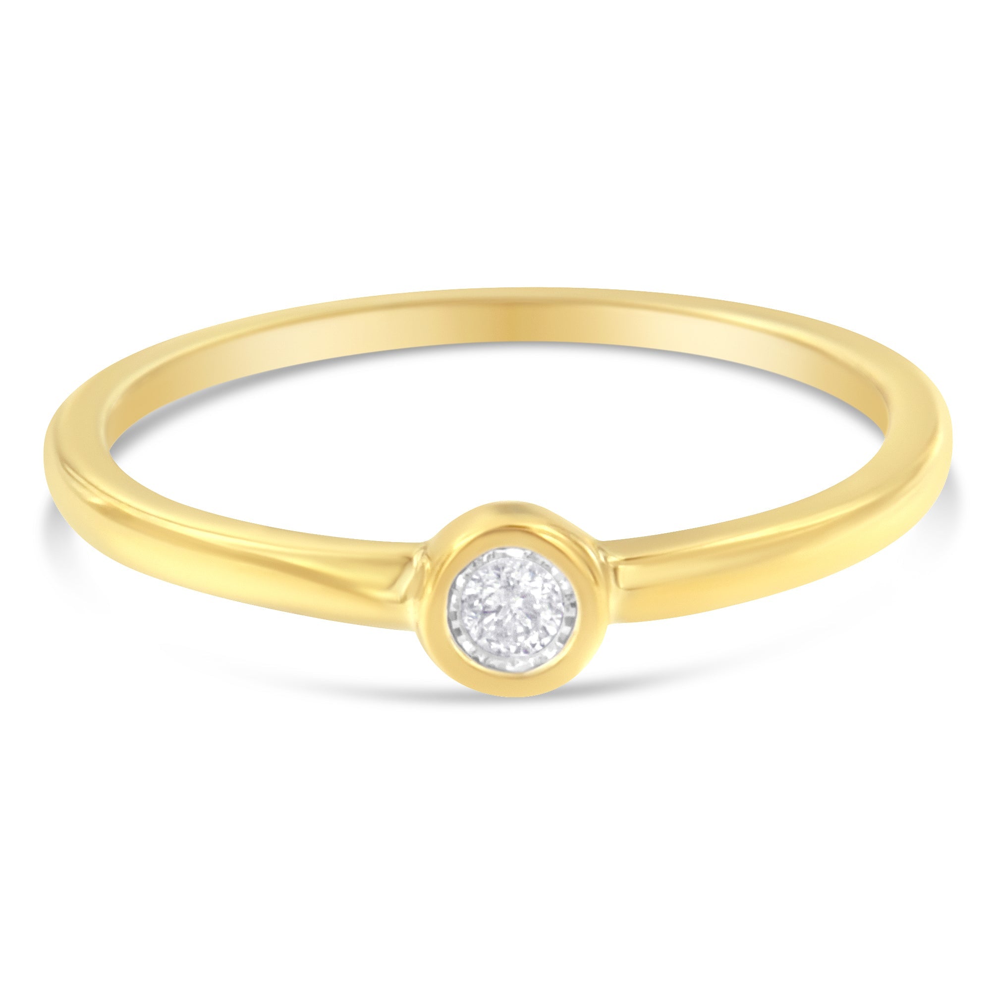 14K Yellow Gold Plated .925 Sterling Silver Miracle Set Diamond Ring (1/20 Cttw, J-K Color, I1-I2 Clarity) - Size 6 by Bids.com