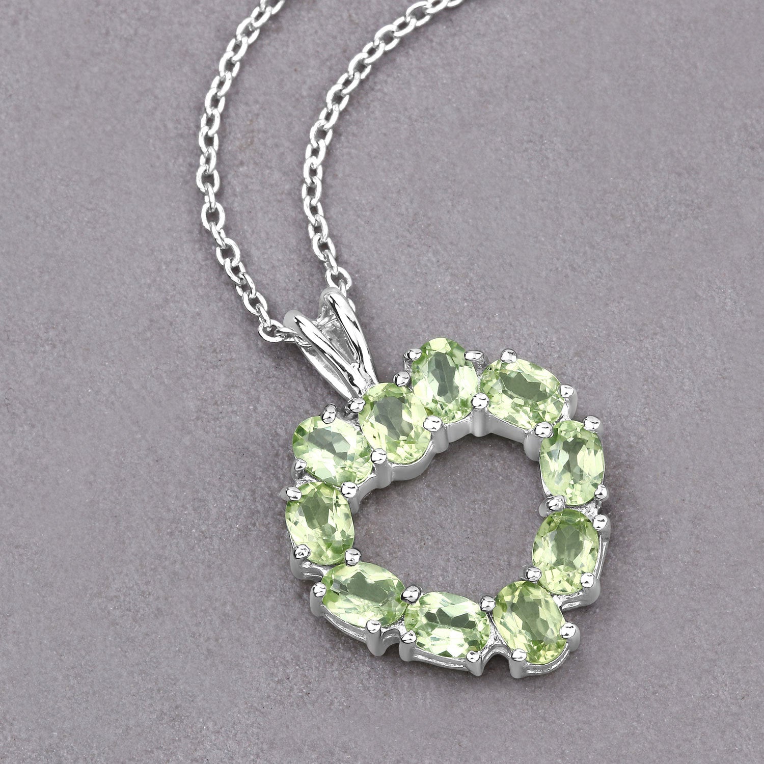 1.70 Carat Genuine Peridot .925 Sterling Silver Pendant by Bids.com