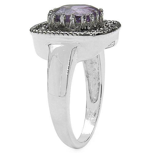 2.53 Carat Genuine Amethyst &amp; Tanzanite .925 Sterling Silver Ring by Bids.com