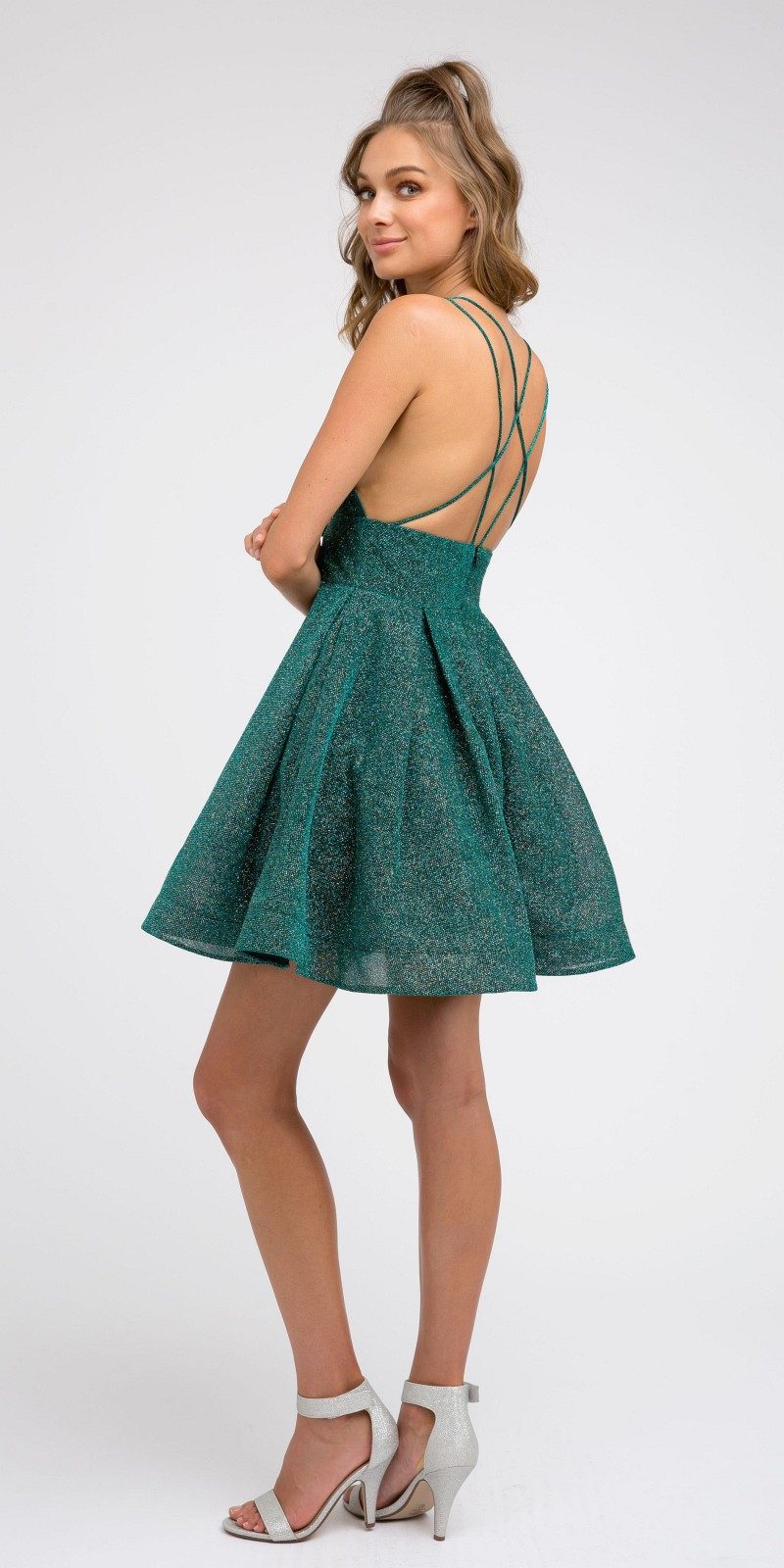 CLEARANCE - Juliet 850 Short V-Neck A-Line Dress with Pockets (Size Small) by DiscountDressShop
