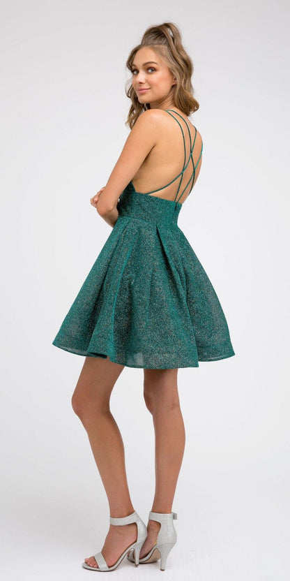 CLEARANCE - Juliet 850 Short V-Neck A-Line Dress with Pockets (Size Small) by DiscountDressShop