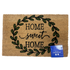 Home Sweet Home Coir Door Mat with Wreath Design (18x28 in) by Farmacias Savia