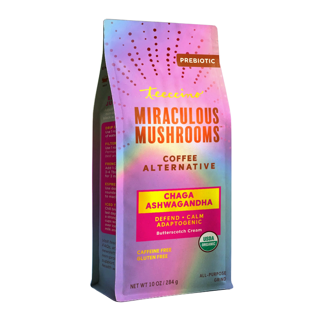 Chaga Ashwagandha Butterscotch Cream Mushroom Herbal Coffee  DestGlow