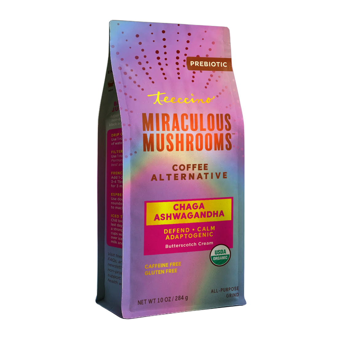 Chaga Ashwagandha Butterscotch Cream Mushroom Herbal Coffee  DestGlow