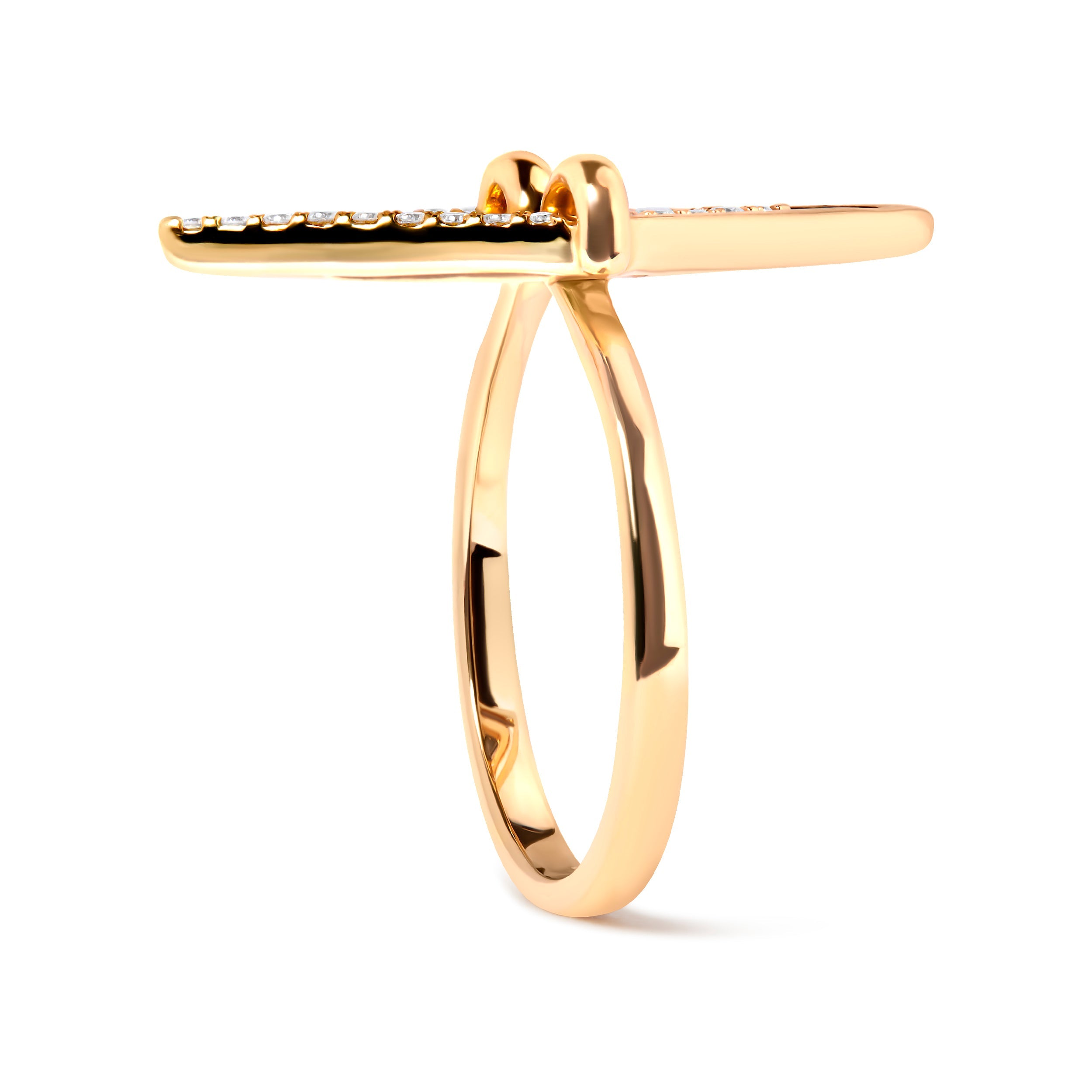 14K Yellow Gold 1/5 Cttw Diamond Double Triangle Ring (G-H Color, SI1-SI2 Clarity) - Size 7 by Bids.com