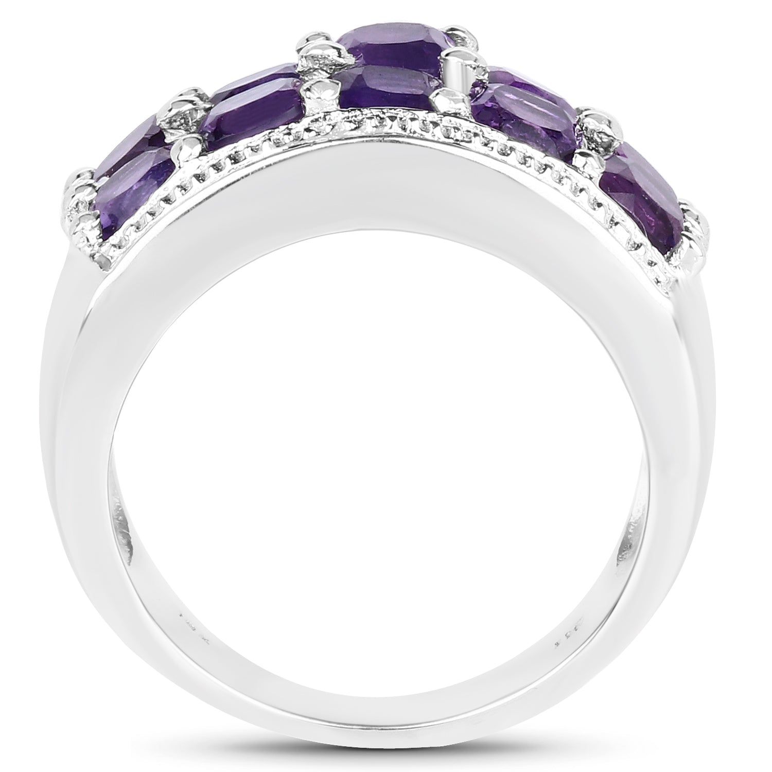 2.80 Carat Genuine Amethyst .925 Sterling Silver Ring by Bids.com