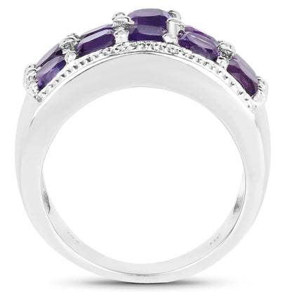 2.80 Carat Genuine Amethyst .925 Sterling Silver Ring by Bids.com