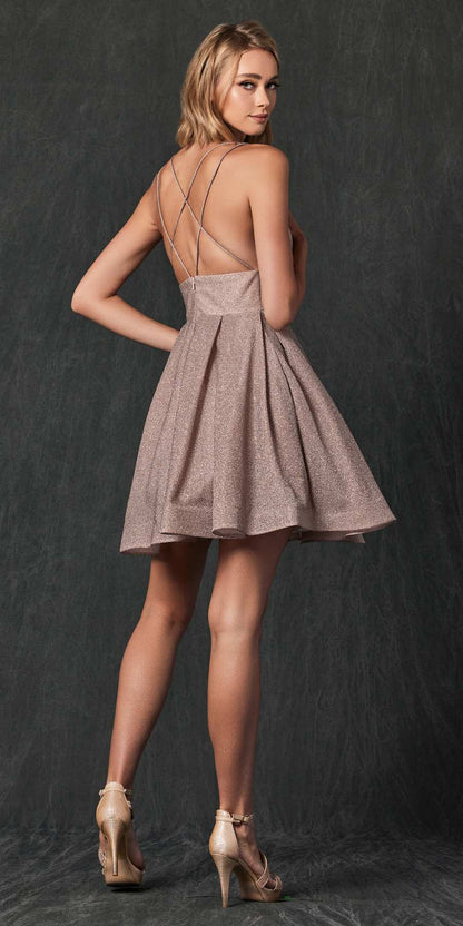 CLEARANCE - Juliet 850 Short V-Neck A-Line Dress with Pockets (Size XS) by DiscountDressShop