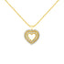 14K Yellow Gold Plated .925 Sterling Silver 1.0 Cttw Round and Baguette-Cut Diamond Composite Hearth 18" Pendant Necklace (I-J Color, I1-I2 Clarity)  DestGlow