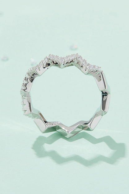 Sparkala™ Wavy Band Ring (Platinum Over Pure Sterling Silver) by Sparkala