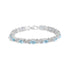 .925 Sterling Silver Oval Blue Topaz Diamond Butterfly Link Bracelet (I-J Color, I1-I2 Clarity) - Size 7" Inches by Bids.com