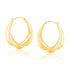 14k Yellow Gold Scallop Motif Graduated Oval Hoop Earrings by Bids.com
