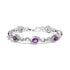 .925 Sterling Silver 1/10 Cttw Natural Round Diamond and 7X5MM Oval Amethyst Cross Tennis Bracelet (I-J Color, I1-I2 Clarity) - 7" by Bids.com