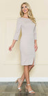 CLEARANCE - Poly USA | Ed Young 8526 Midi Knee Length Dress with 3/4 Length Sleeves (Size XL) by DiscountDressShop