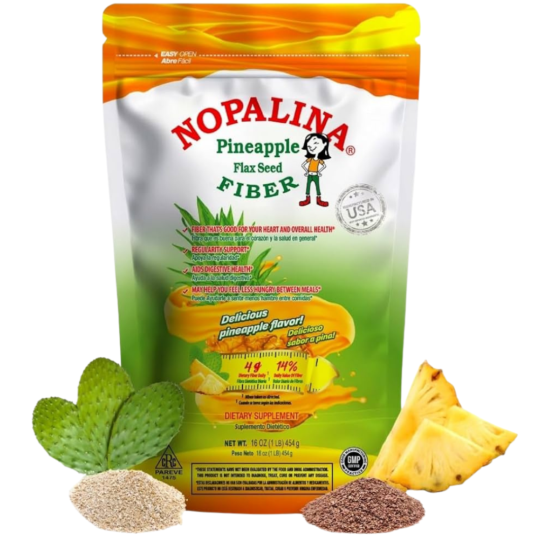 Nopalina Pineapple Flax Seed Dietary Fiber Supplement (16 oz) by Farmacias Savia