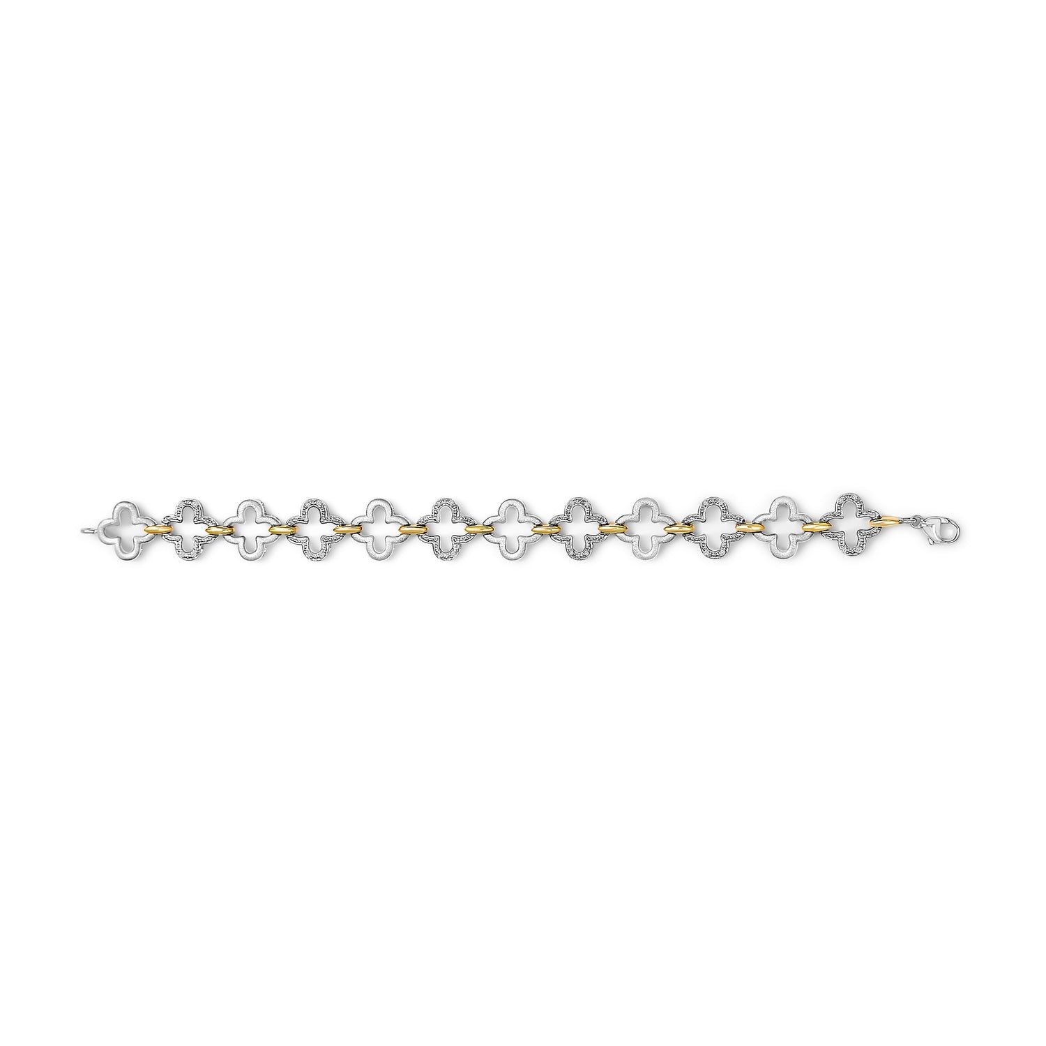 .925 Two-tone Sterling Silver 1/10 Cttw Natural Round Diamond Fashion Tennis Bracelet (I-J Color, I1-I2 Clarity) - 7" by Bids.com