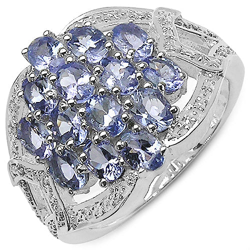 2.38 Carat Genuine Tanzanite .925 Sterling Silver Ring by Bids.com